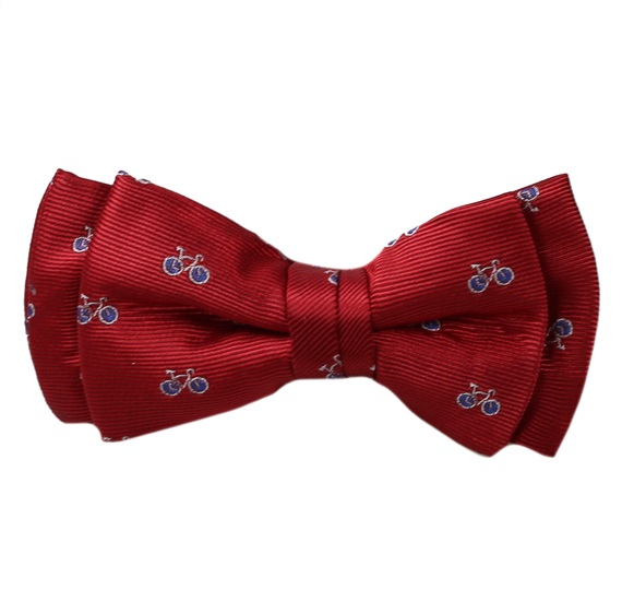 Boy's Garnet Bow Tie with Bikes