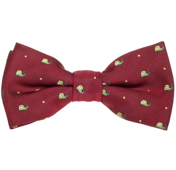 Boy's Garnet Bow Tie with Yellow Snails