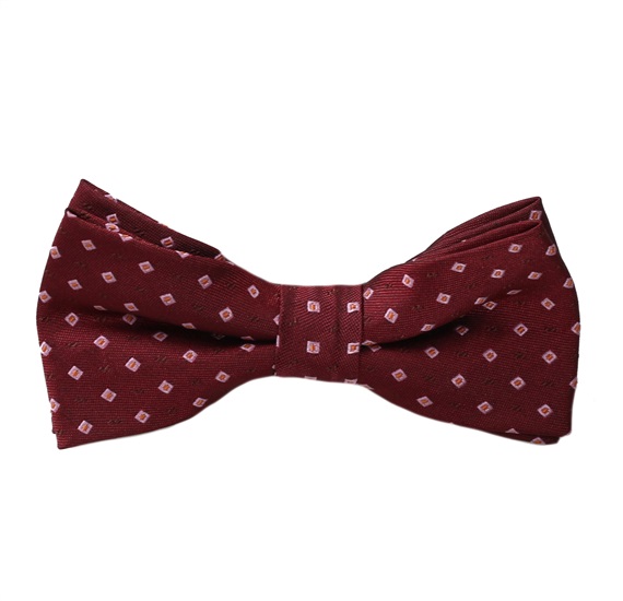 Boy's Garnet with Squares Bow Tie