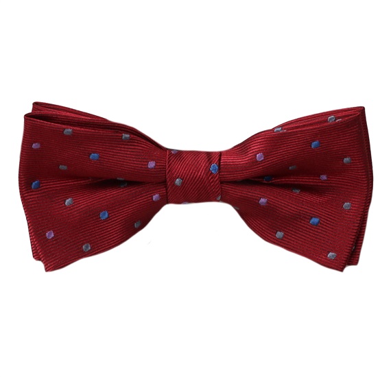 Boy's Garnet with Dots Bow Tie