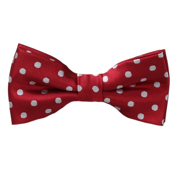 Boy's Garnet with Grey Dots Bow Tie