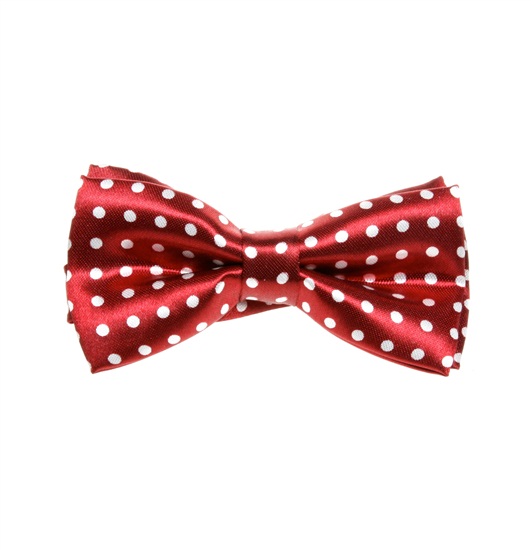 Boy's Garnet Bow Tie with Dots