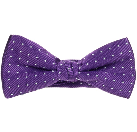 Boy's Purple Bow Tie with Dots