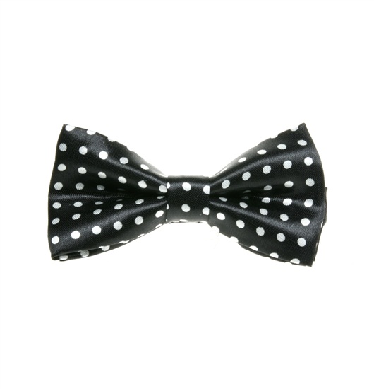 Boy's Black Bow Tie with Dots
