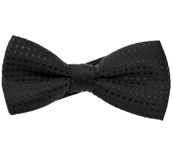 Boy's Black Bow Tie with Dots