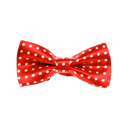 Boy's Red Bow Tie with White Dots