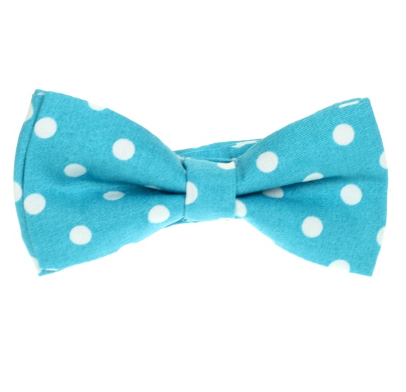 Boy's Turquoise Bow Tie with Dots