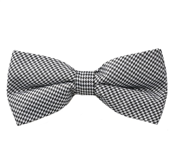 Black and White Houndstooth Bow Tie