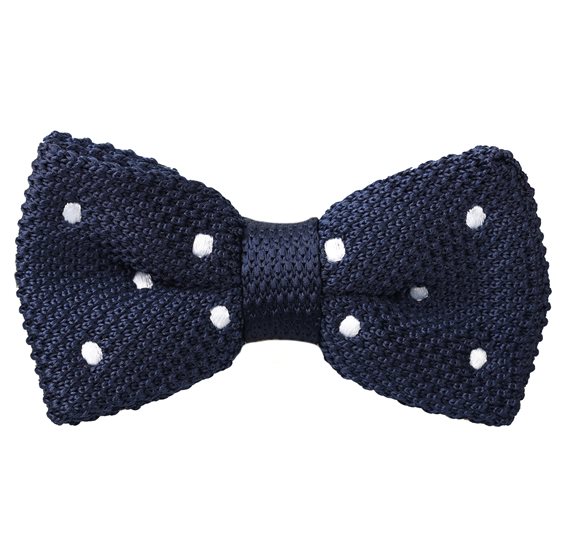 Blue Bow Tie with White Dots