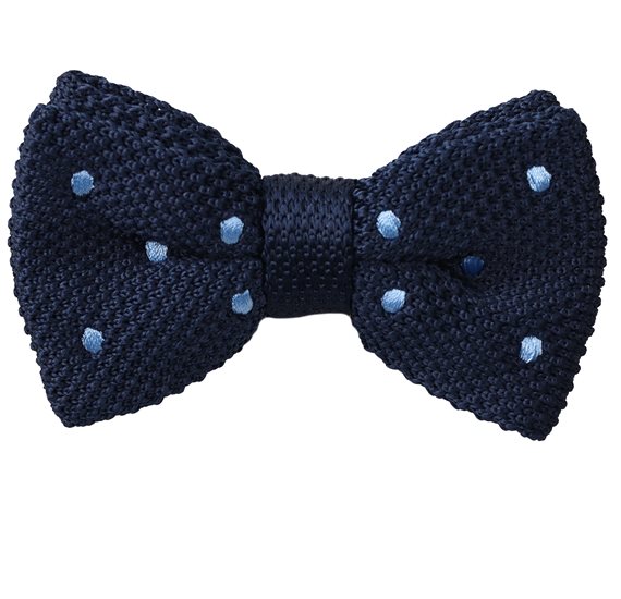 Blue Bow Tie with Sky Blue Dots