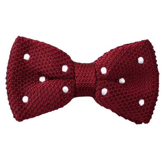 Garnet Bow Tie with Dots