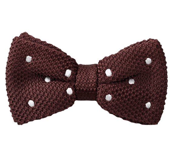 Brown Bow Tie with Dots