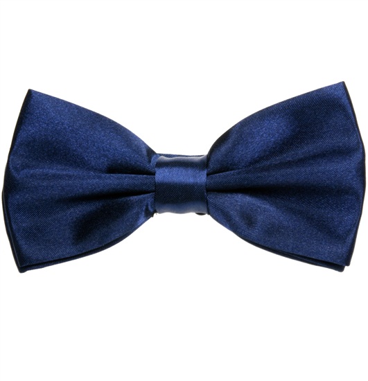 Dark Blue Satin Bow Tie