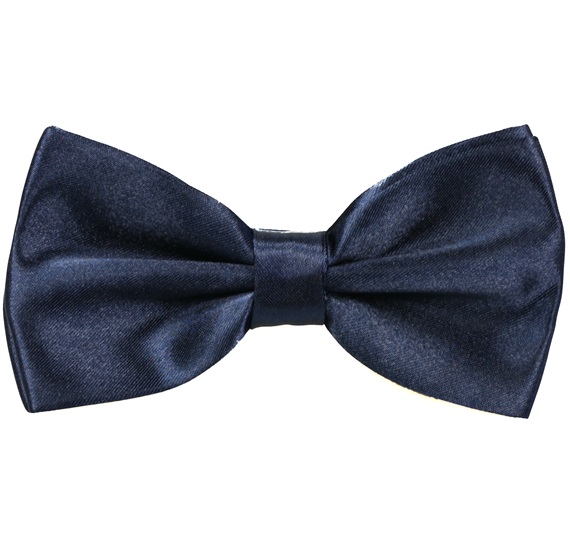 Dark Blue Satin Bow Tie