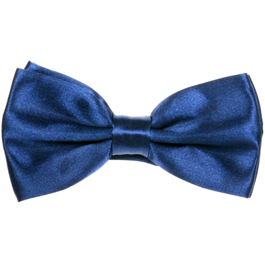 Dark Blue Satin Bow Tie