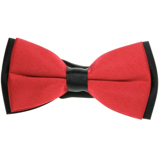 Garnet and Black Satin Bicolor Bow Tie