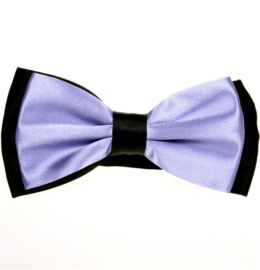 Mauve and Black Satin Bow Tie