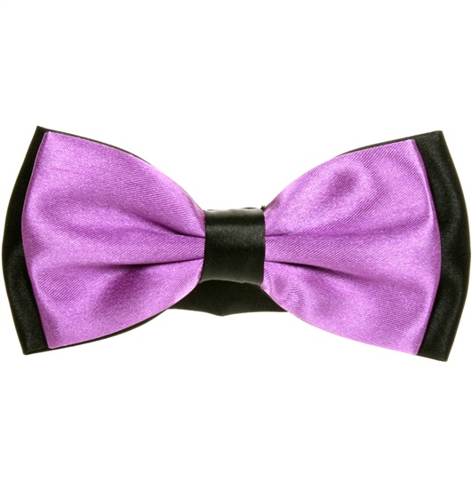 Purple and Black Satin Bow Tie