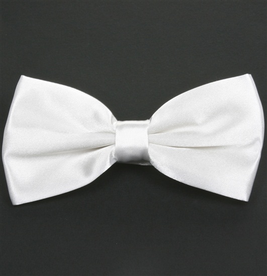 White Satin Bow Tie