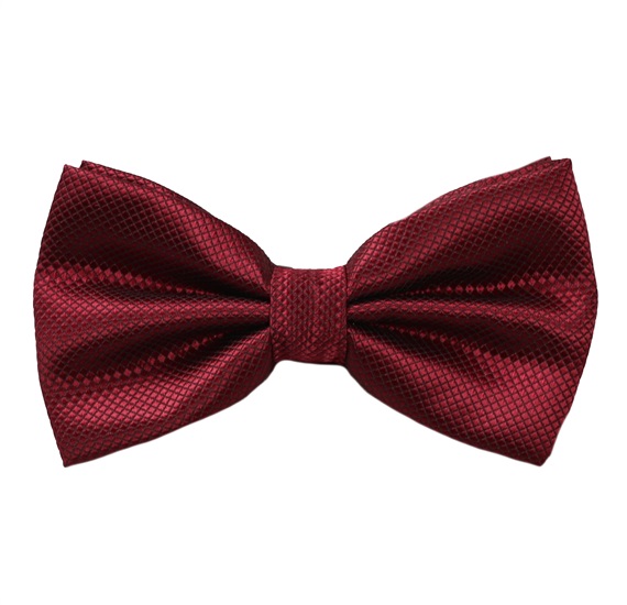 Burgundy Satin Bow Tie