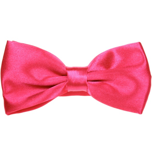 Fuchsia Satin Bow Tie