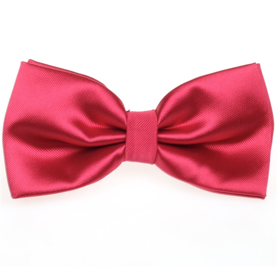 Fuchsia Satin Bow Tie