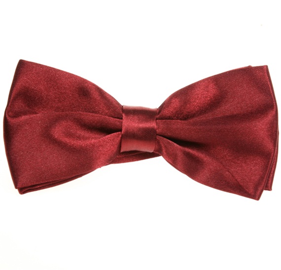 Garnet Satin Bow Tie