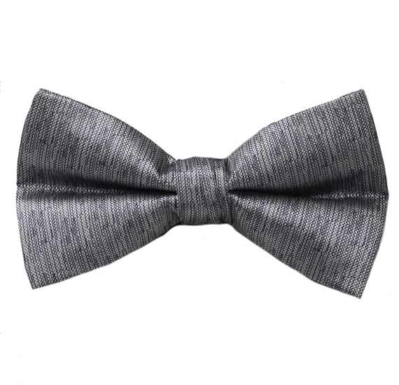 Grey Satin Bow Tie