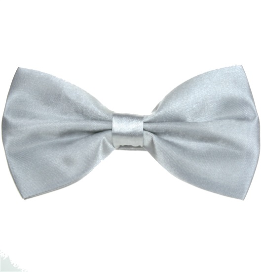 Grey Satin Bow Tie