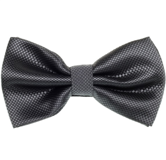 Dark Grey Satin Bow Tie