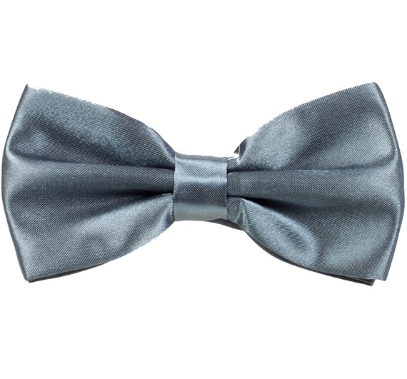 Grey Satin Bow Tie