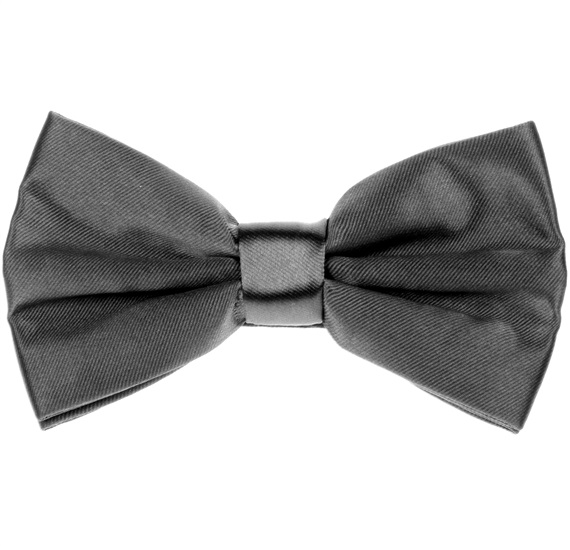 Dark Grey Satin Bow Tie