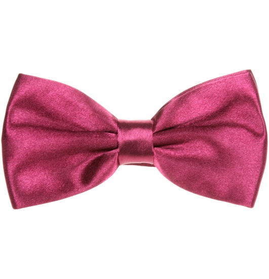 Magenta Satin Bow Tie