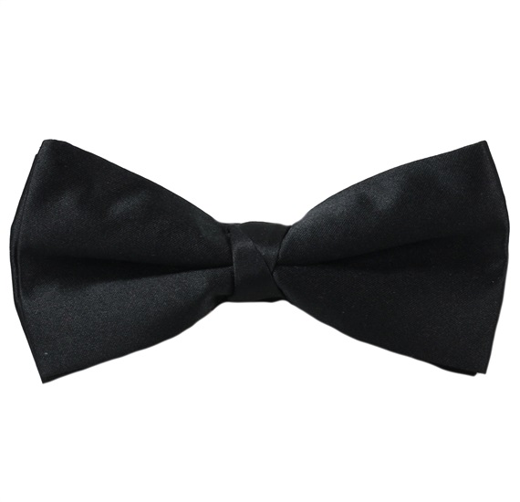 Black Satin Bow Tie