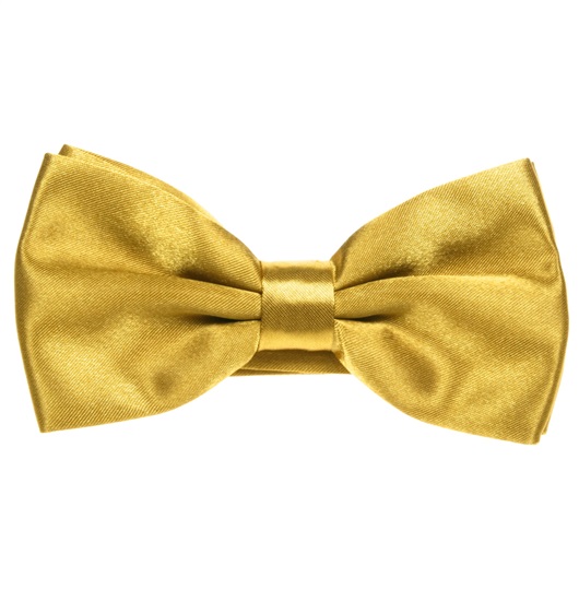 Ocher Gold Satin Bow Tie