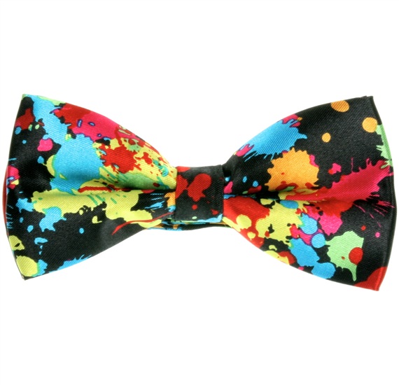 Pollock Satin Bow Tie