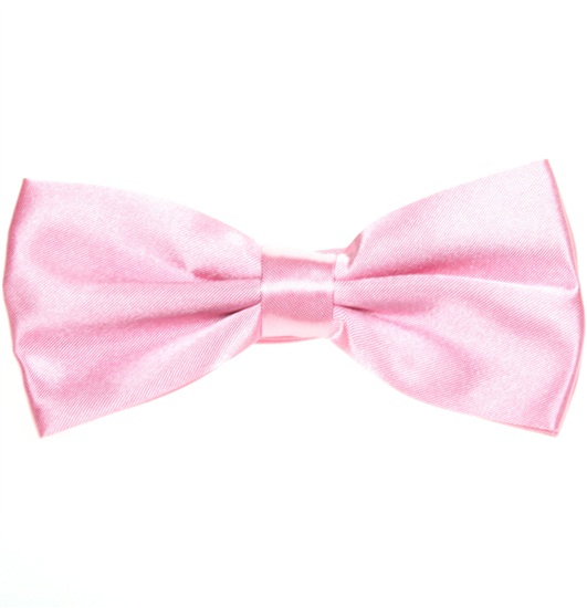 Light Pink Satin Bow Tie