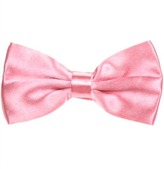 Pink Satin Bow Tie