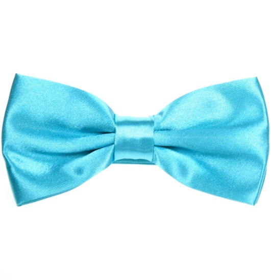 Turquoise Satin Bow Tie