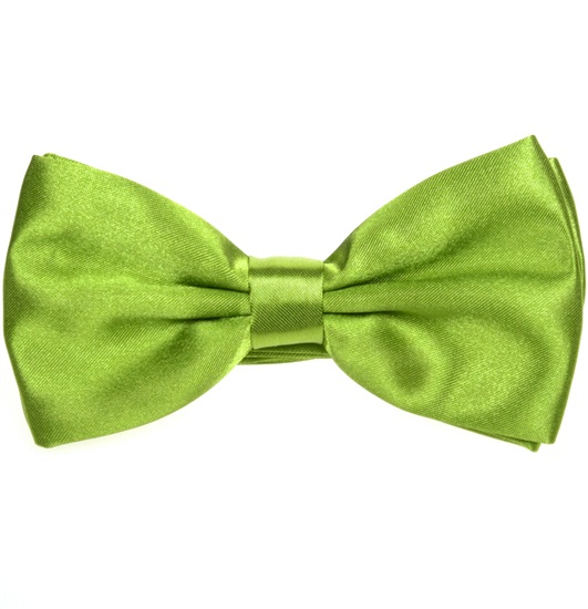Pistachio Green Satin Bow Tie