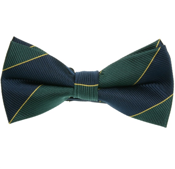 Deep Blue and Green Stripes Bow Tie