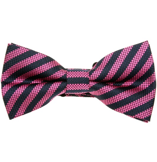 Magenta and Blue Stripes Bow Tie