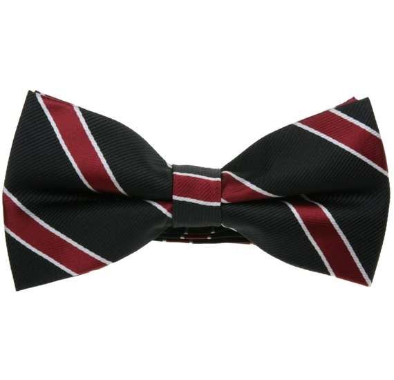 Bordeaux and Black Stripes Bow Tie