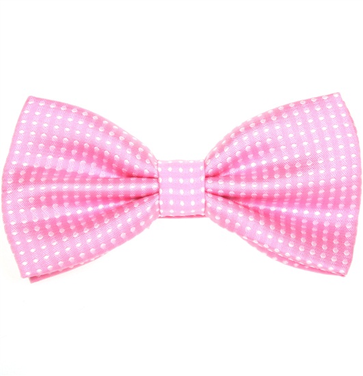 Pink Bow Tie with White Dots