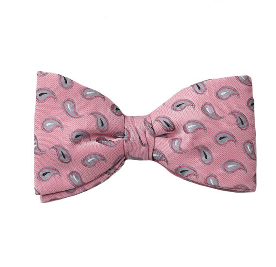 Pink with Paisley Bow Tie