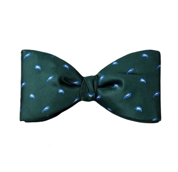 Green with Blue Paisley Bow Tie