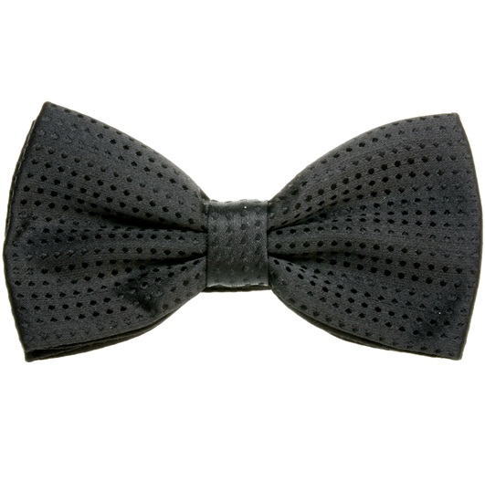 Black Bow Tie with Black Dots