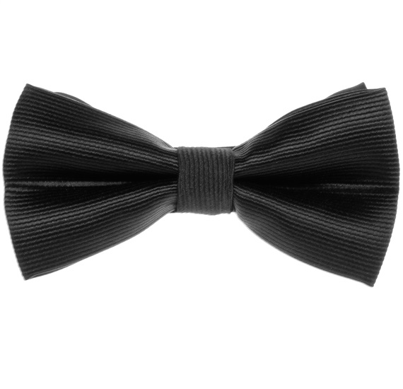 Black Dress Bow Tie with Stripes