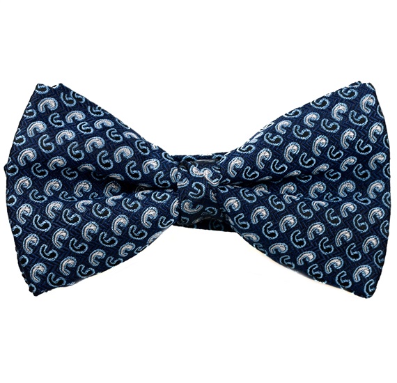 Blue Bow Tie and Pocket Square with Cashmere