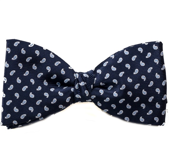 Blue Bow Tie and Pocket Square with Sky Blue Cashmere